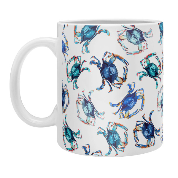 Chesapeake Watercolor Blue Crab Set of 4 Coffee Mugs