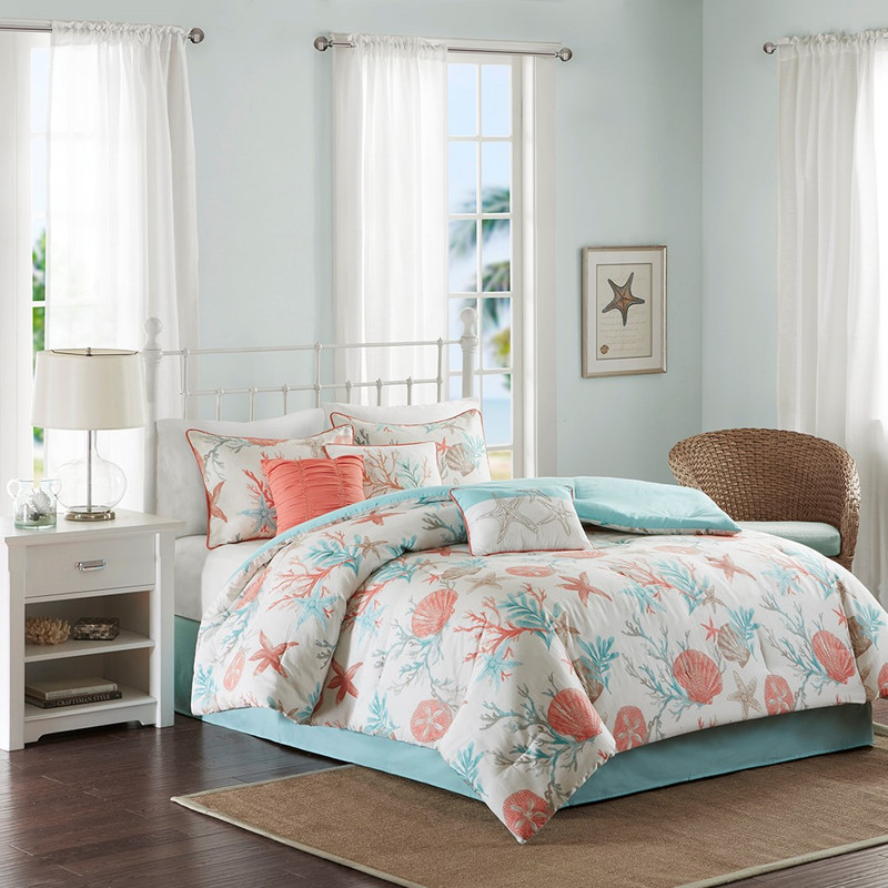 Coral-Orange + Turquoise: 10 Coastal Room Ideas for Inspiration