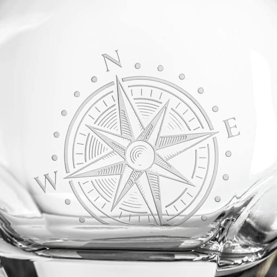 Compass Star Etched 3-Piece Gift Set | Caron's Beach House