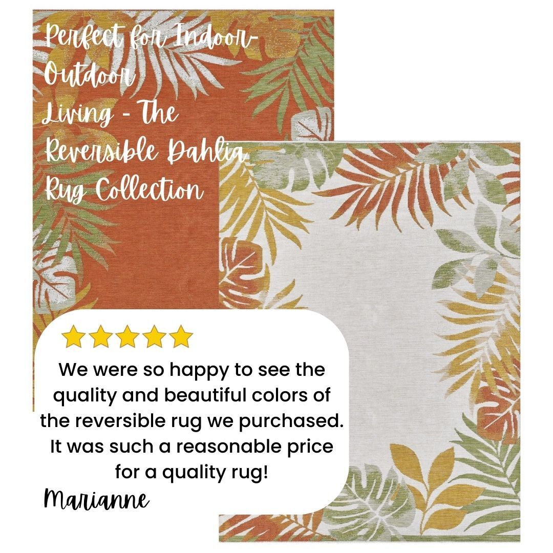 Transform your spaces into an exquisite coastal haven, whether indoors or outdoors, with these stunningly versatile Reversible Area Rugs with beautiful beach and tropical designs. 