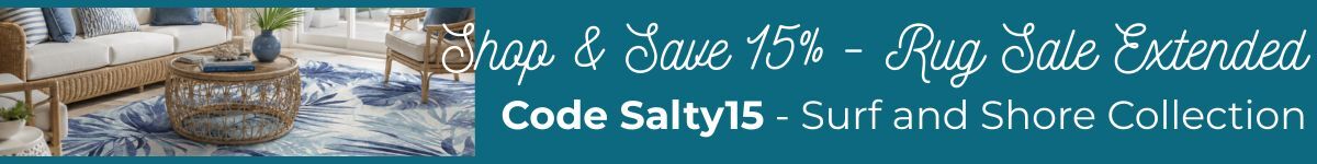 Don't Miss out on our Collection of Washable Coastal Rugs  - On sale Now 15% off