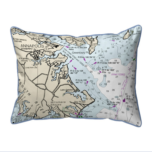 Annapolis, MD Nautical Map 20 x 24 Pillow