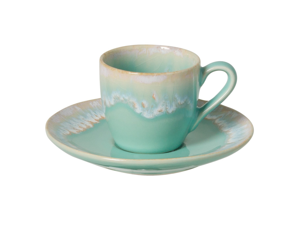 Taormina Aqua Coffee Cup and Saucer Sets