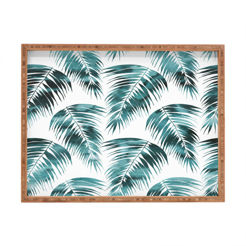 Maui Palms Green and White Serving Tray - Large | Caron's Beach House