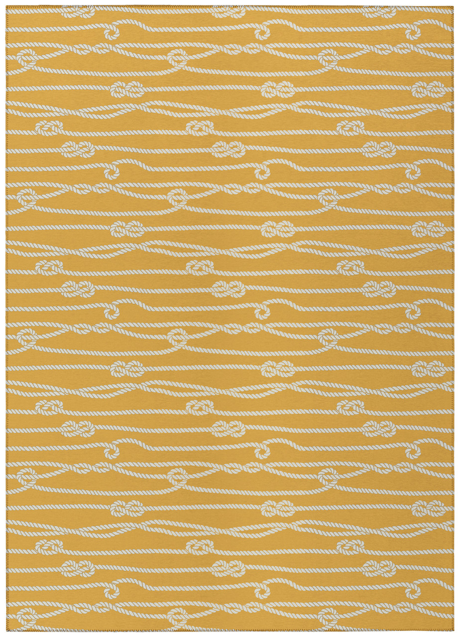 Image of Gold Knotted Ropes Indoor-Outdoor Washable Rug