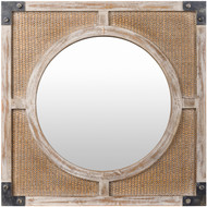 St. Simons Weathered Rattan and Wood Framed Mirror