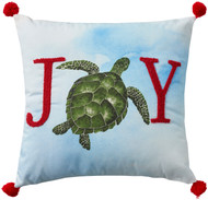 Holiday Joy Swimming Sea Turtle Throw Pillow