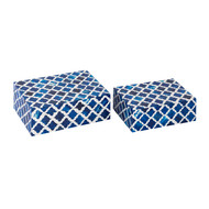 Menorca Blue and White Ogee Lux Boxes