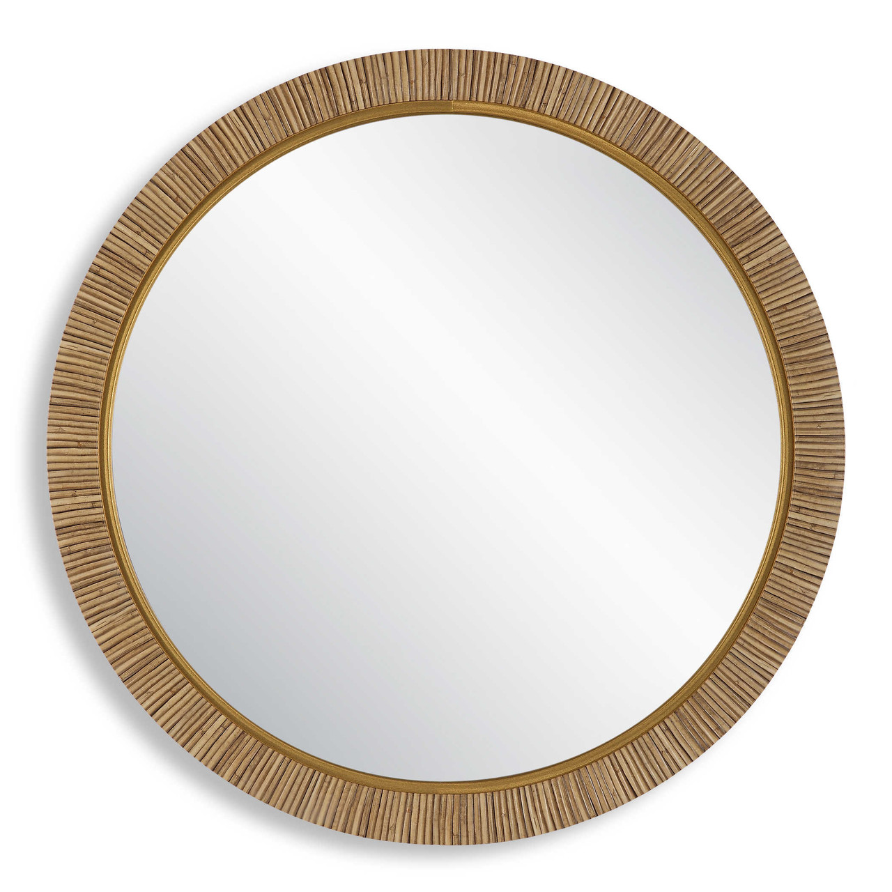 Image of Surfside Beach Faux Rattan Round Mirror