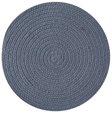 Image of Essex Woven Marine Blue Round Set of Four Place Mats