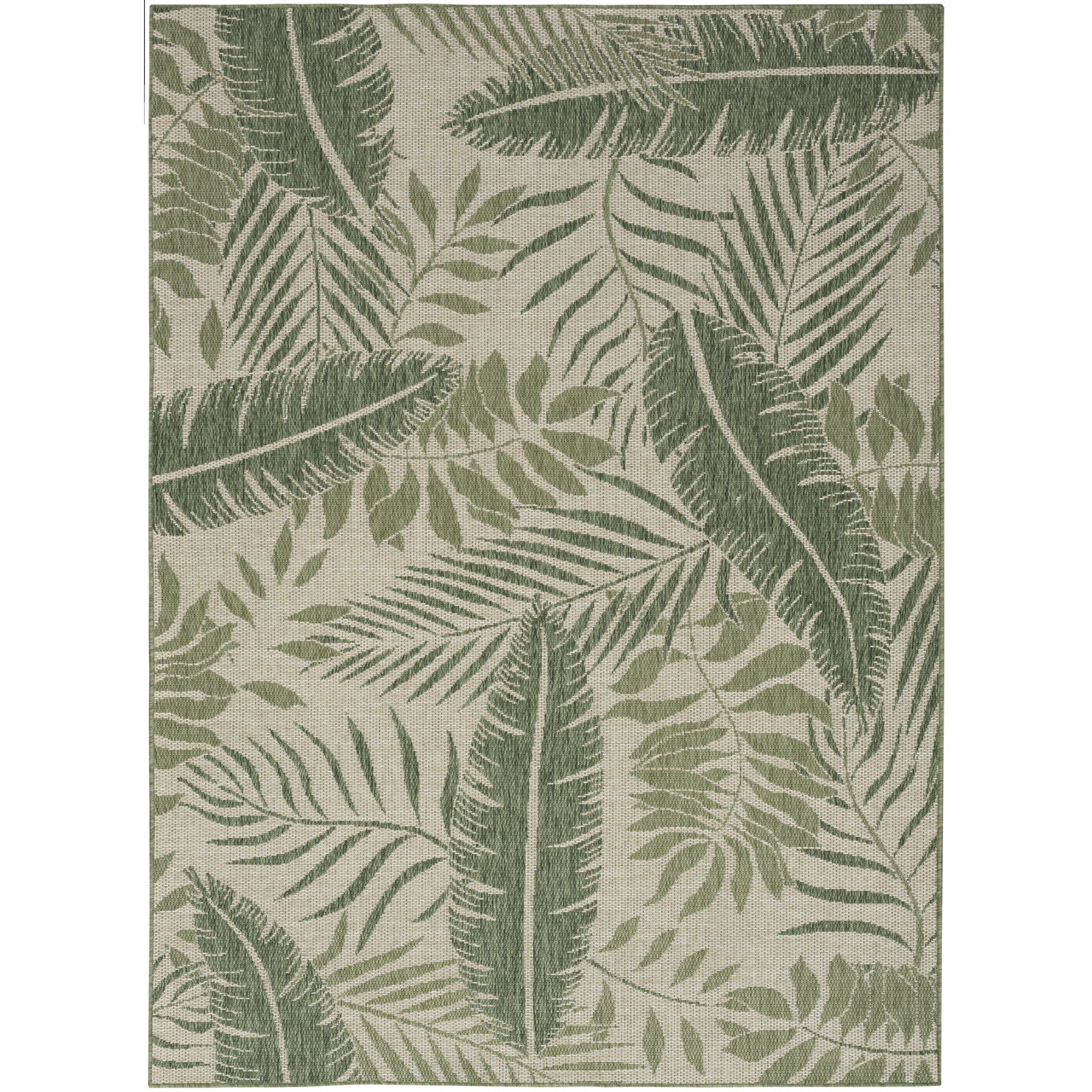 Image of Island Green Palms Design Indoor-Outdoor Rug