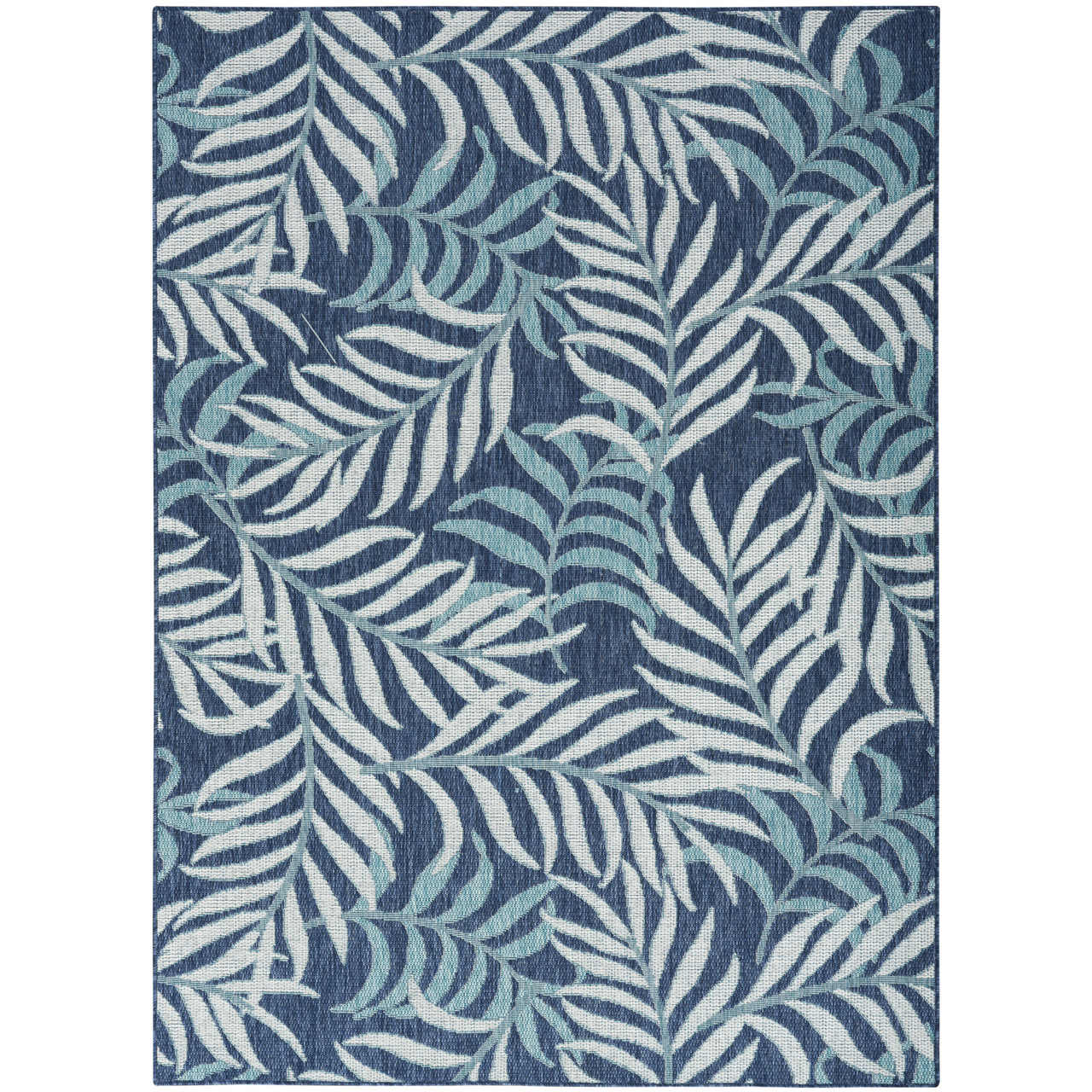 Image of Boca Isle Tropic Navy Blue Indoor-Outdoor Rug