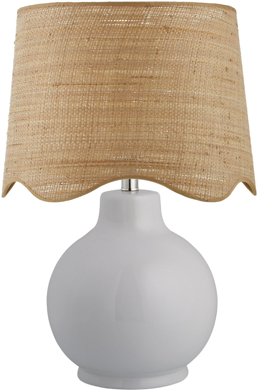 Image of Catalina Isle Glossy White Lamp with Customizable Shade