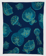 Ocean Blue Jellyfish Eco-Knit Lux Throw