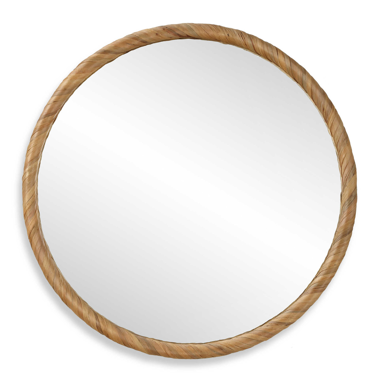 Image of Martinique Chic Seagrass Round Mirror