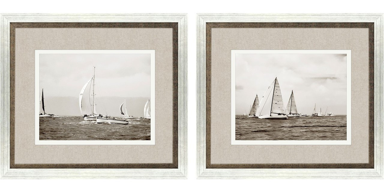 Image of Sepia Sailing Regatta II  - Set of Two Nautical Art Prints