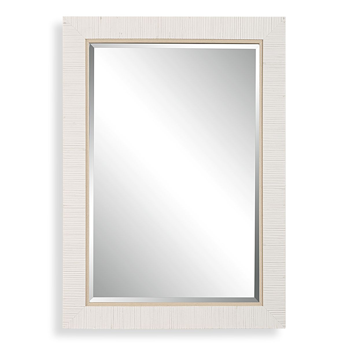 Image of Salt Kissed White Beach Faux Rattan Rectangle Mirror