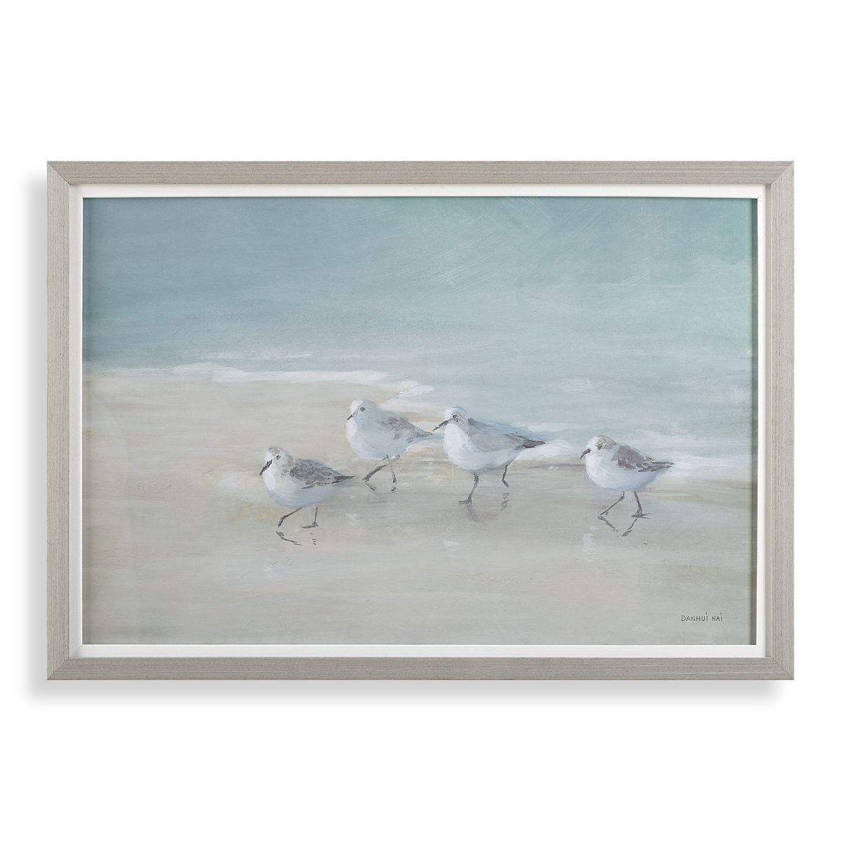 Image of Tranquil Snowy Plovers on the Sand Framed Art