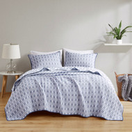Hermosa Blue 3-Piece Reversible Matelasse King Coverlet Set