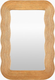 Natural Wave Dance Curvy Rattan Framed Mirror