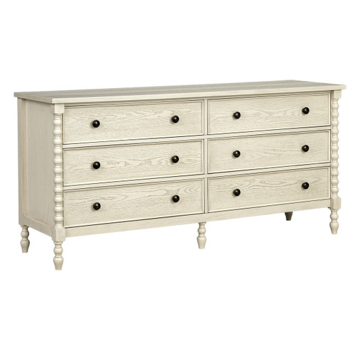 lucie six drawer white oak dresser in buff cream Joss & Main Lucie 6-Drawer Dresser & Reviews