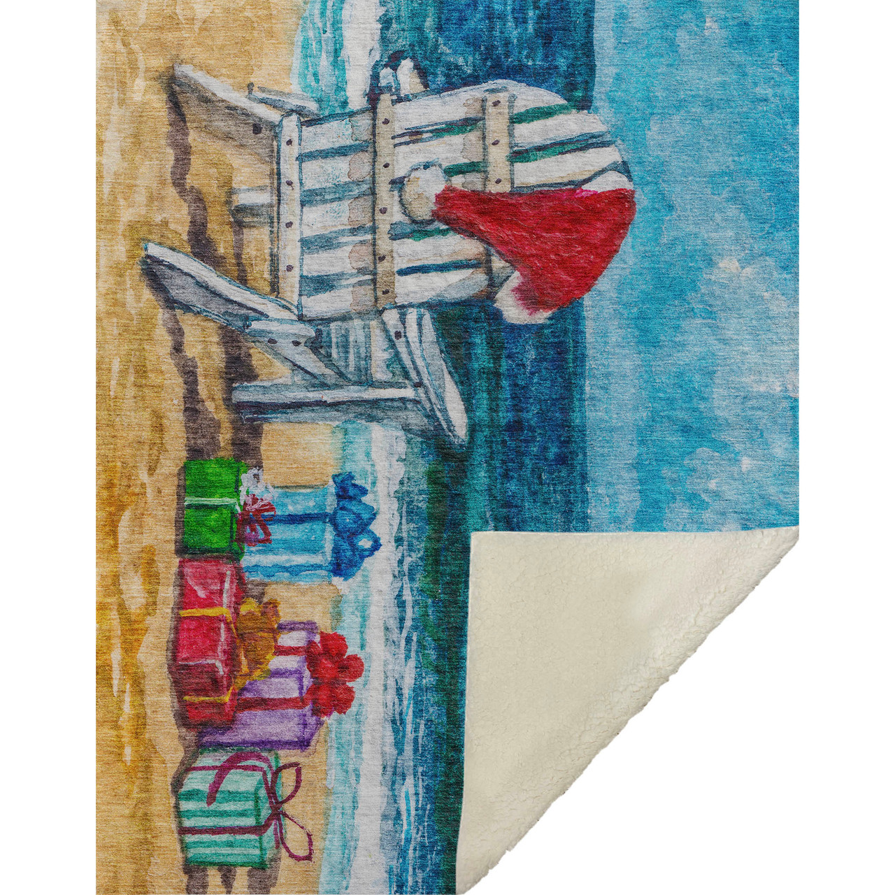 Waiting for Santa Cozy Sherpa Throw Blanket | Caron's Beach House