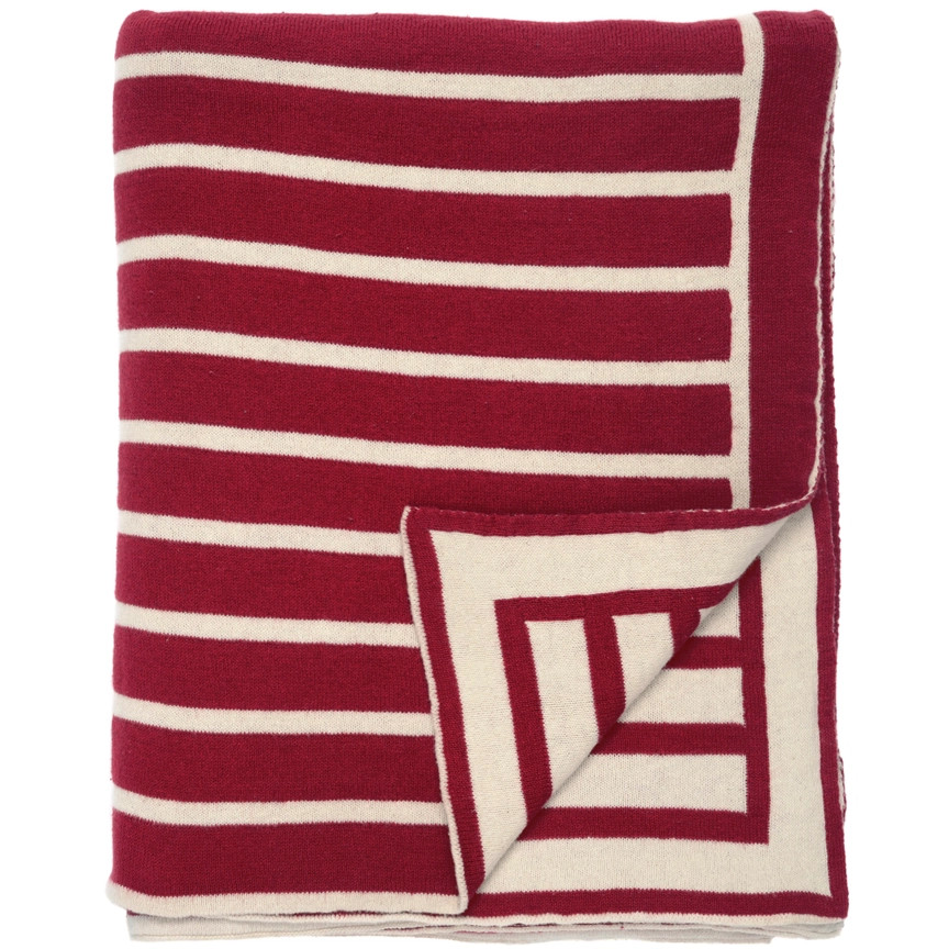 Image of Red Beach Stripes Soft Knit Throw Blanket