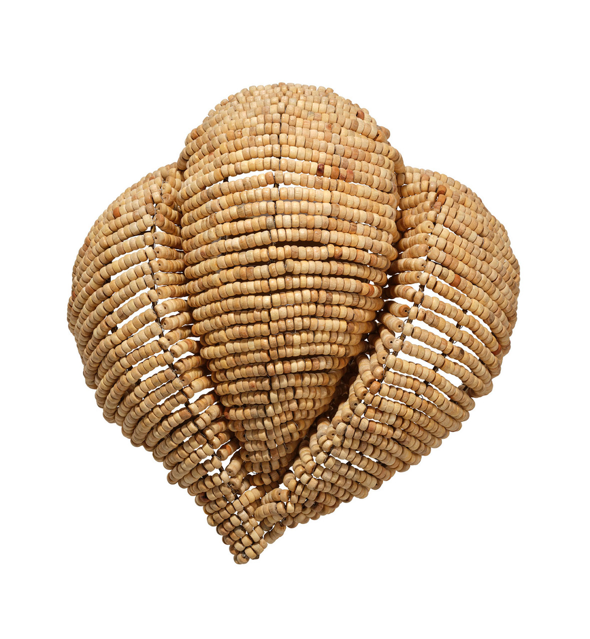 Image of Anguilla Mango Wood Beaded Wall Sconce in Natural