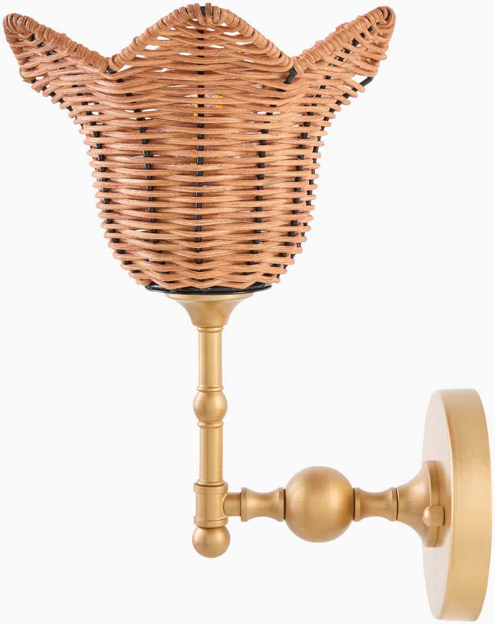 Image of Marbella Tulip Rattan Wall Lighting Sconce