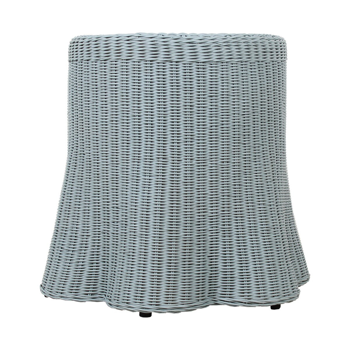 Image of Bonnie Blue Rattan Scalloped Side Table