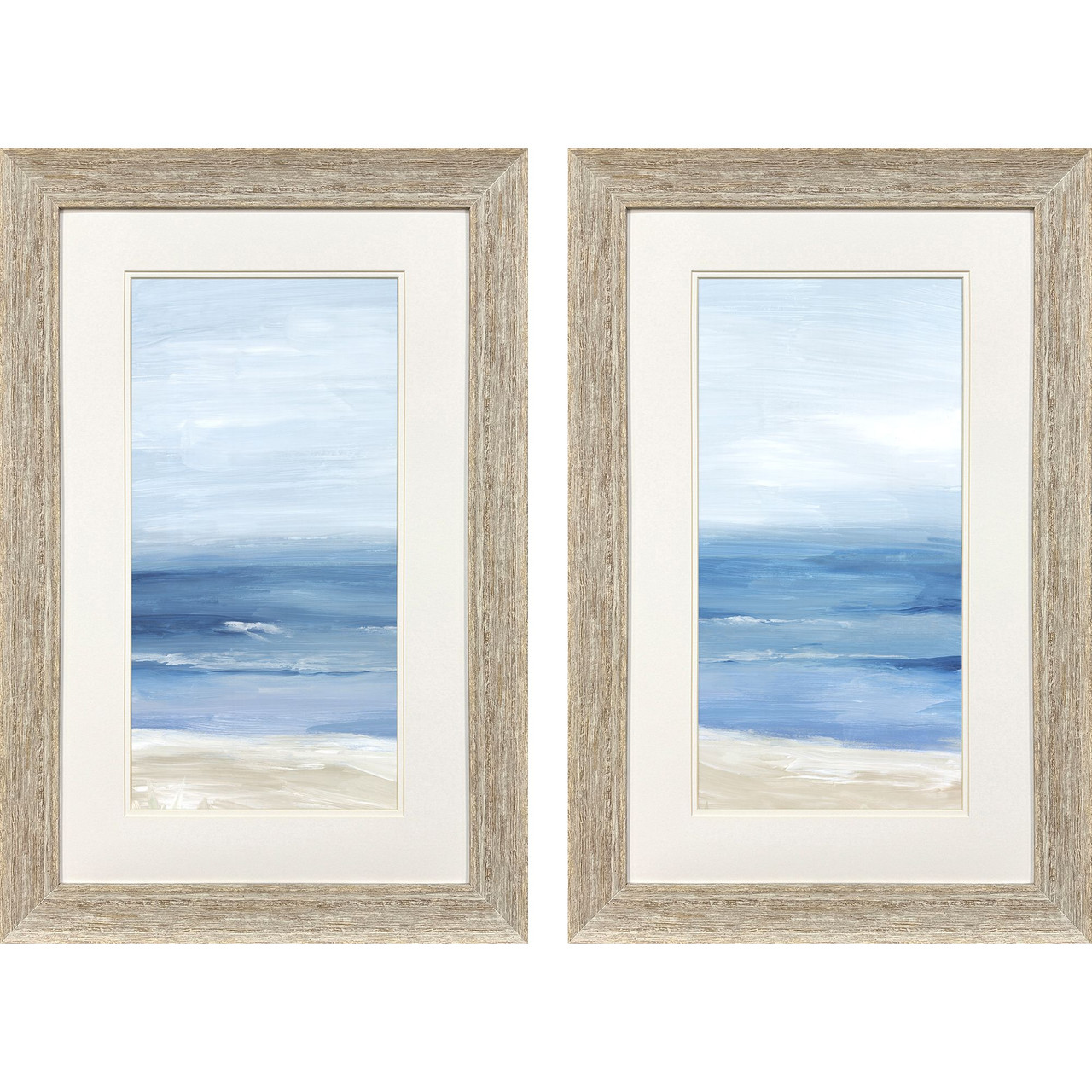 Image of Coastal Horizon Blue Beach Framed Prints