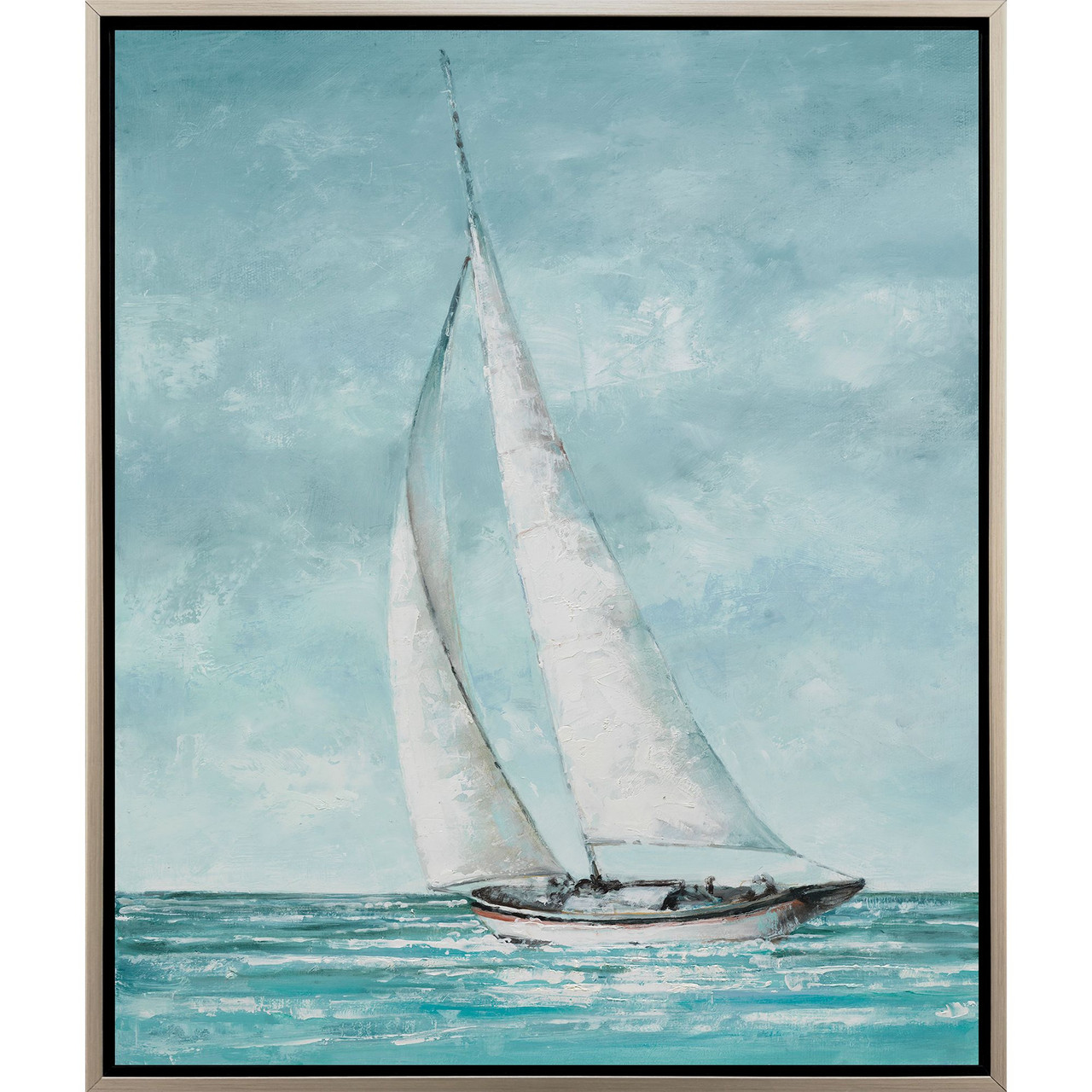 Image of Sailing Away Across a Turquoise Sea Canvas Art