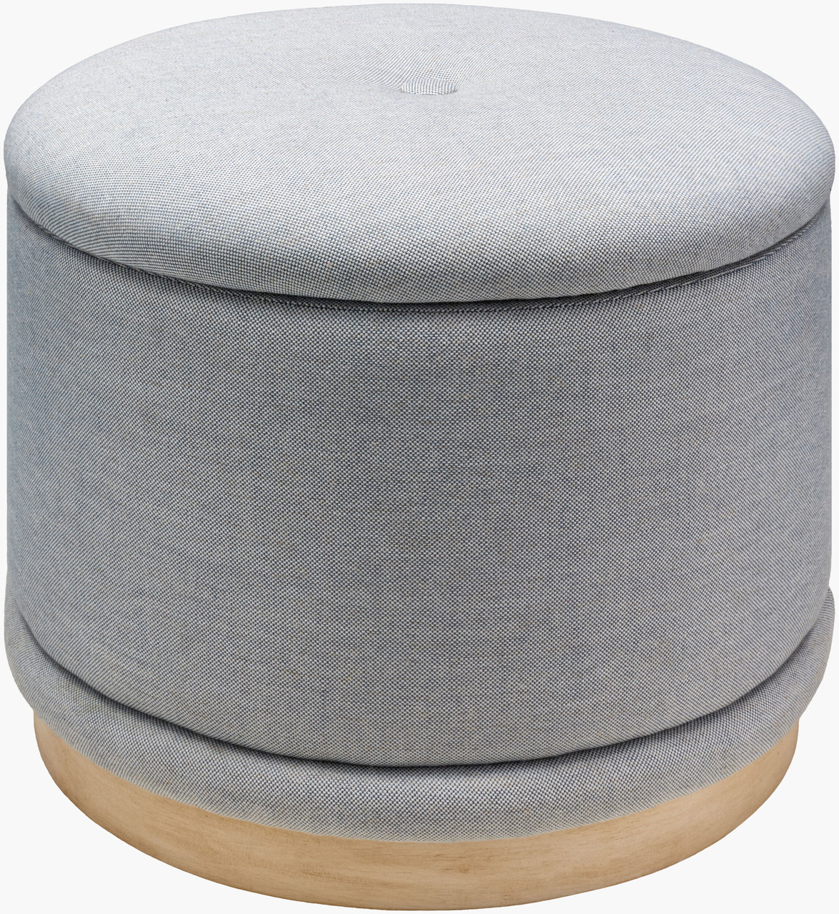 Image of Kyley Light Blue Round Storage Ottoman