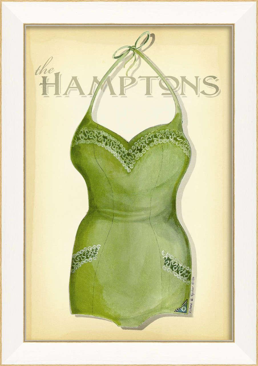 Image of The Hampton's Vintage Green Swimsuit Art