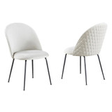 Beige Velvet upholstered side chairs (SET OF 2)