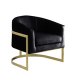 Traxmon Velvet Upholstered Accent Chair in Black Velvet