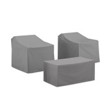 3Pc Furniture Cover Set Gray - 2 Chairs & Coffee Table