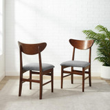 Landon 2Pc Wood Dining Chairs W/Upholstered Seat Mahogany - 2 Wood Back Chairs
