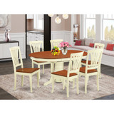 7  PC  Dining  set-Oval  Dining  Table  with  Leaf  and  Dining  Chairs.