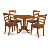 DLML5-SBR-C 5 Pc small Kitchen Table and Chairs set-round Kitchen Table and 4 Kitchen Chairs