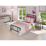 Ingram Modern Bed Frame with 4 Metal Legs - High-class Bed Frame in Powder Coating Black Color