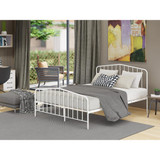 Kemah Queen Platform Bed with 4 Metal Legs - Magnificent Bed in Powder Coating White Color