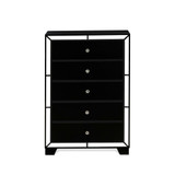 East West Furniture Nella Wood Nightstand with 2 Drawers for any Bedroom - Black Legs