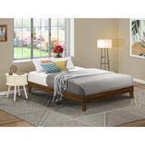 East West Furniture Queen Size Bed Frame with 4 Solid Wood Legs and 2 Extra Center Legs - Walnut Finish