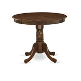 5 Pc Dining Table Set Contains a Round Table and 4 Parson Chairs, Antique Walnut