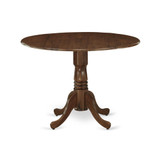 5 Piece Dining Table Set Contains a Round Solid Wood Table with Dropleaf