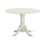 3 Piece Kitchen Table Set Contains a Round Dining Table with Dropleaf