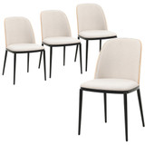 Dining Side Chair with Velvet Seat and Steel Frame Set of 4