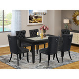 7 Piece Kitchen Table & Chairs Set Consists of a Rectangle Dining Table