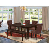 6 Piece Dining Room Set Consists of a Rectangle Solid Wood Table